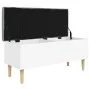 White engineered wood storage bench 102x42x46 cm by , Benches for halls and storage - Ref: Foro24-835082, Price: 89,02 €, Dis...