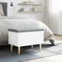Engineered wood storage bench in white, 62x42x46 cm by , Benches for halls and storage - Ref: Foro24-835068, Price: 80,07 €, ...