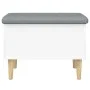 Engineered wood storage bench in white, 62x42x46 cm by , Benches for halls and storage - Ref: Foro24-835068, Price: 80,07 €, ...