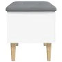 Engineered wood storage bench in white, 62x42x46 cm by , Benches for halls and storage - Ref: Foro24-835068, Price: 80,07 €, ...