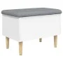 Engineered wood storage bench in white, 62x42x46 cm by , Benches for halls and storage - Ref: Foro24-835068, Price: 80,07 €, ...