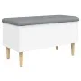 Engineered wood storage bench in white, 82x42x46 cm by , Benches for halls and storage - Ref: Foro24-835075, Price: 83,44 €, ...