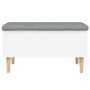 Engineered wood storage bench in white, 82x42x46 cm by , Benches for halls and storage - Ref: Foro24-835075, Price: 85,22 €, ...