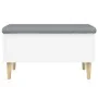 Engineered wood storage bench in white, 82x42x46 cm by , Benches for halls and storage - Ref: Foro24-835075, Price: 83,44 €, ...