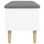 Engineered wood storage bench in white, 82x42x46 cm by , Benches for halls and storage - Ref: Foro24-835075, Price: 83,44 €, ...