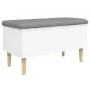Engineered wood storage bench in white, 82x42x46 cm by , Benches for halls and storage - Ref: Foro24-835075, Price: 83,44 €, ...