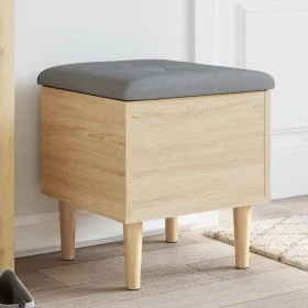 Banco con almacenaje madera ingeniería roble Sonoma 42x42x46 cm de , Bancos para recibidores y almacenamiento - Ref: Foro24-8...