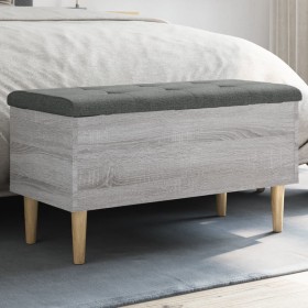 Sonoma graue Aufbewahrungsbank aus Holzwerkstoff 82x42x46 cm von , Bänke für Hallen und Lager - Ref: Foro24-835080, Preis: 74...