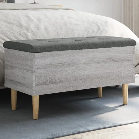 Engineered wood storage bench in gray Sonoma, 82x42x46 cm. by , Benches for halls and storage - Ref: Foro24-835080, Price: 73...