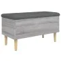 Engineered wood storage bench in gray Sonoma, 82x42x46 cm. by , Benches for halls and storage - Ref: Foro24-835080, Price: 73...