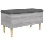Engineered wood storage bench in gray Sonoma, 82x42x46 cm. by , Benches for halls and storage - Ref: Foro24-835080, Price: 73...