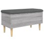 Sonoma graue Aufbewahrungsbank aus Holzwerkstoff 82x42x46 cm von , Bänke für Hallen und Lager - Ref: Foro24-835080, Preis: 74...