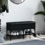 Engineered wood black shoemaker bench 82x32x45 cm by , Benches for halls and storage - Ref: Foro24-835172, Price: 66,99 €, Di...