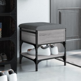 Banco zapatero madera de ingeniería gris Sonoma 42x42x45 cm