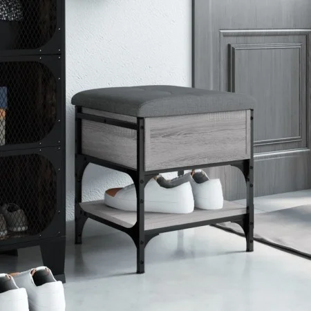 Sonoma graue Schuhbank aus Holzwerkstoff 42x42x45 cm von , Bänke für Hallen und Lager - Ref: Foro24-835185, Preis: 57,40 €, R...
