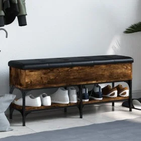 Engineered wood smoked oak shoemaker bench 102x32x45 cm by , Benches for halls and storage - Ref: Foro24-835179, Price: 74,71...
