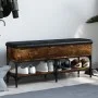 Engineered wood smoked oak shoemaker bench 102x32x45 cm by , Benches for halls and storage - Ref: Foro24-835179, Price: 74,71...