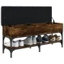 Engineered wood smoked oak shoemaker bench 102x32x45 cm by , Benches for halls and storage - Ref: Foro24-835179, Price: 74,71...