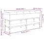 Engineered wood smoked oak shoemaker bench 102x32x45 cm by , Benches for halls and storage - Ref: Foro24-835179, Price: 74,71...