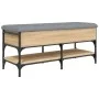 Engineered wood Sonoma oak shoemaker bench 102x42x45 cm by , Benches for halls and storage - Ref: Foro24-835198, Price: 85,64...