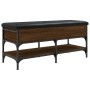 Engineered wood shoe bench in brown oak, 102x42x45 cm by , Benches for halls and storage - Ref: Foro24-835201, Price: 89,92 €...