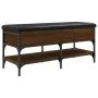 Engineered wood shoe bench in brown oak, 102x42x45 cm by , Benches for halls and storage - Ref: Foro24-835201, Price: 88,85 €...