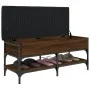 Engineered wood shoe bench in brown oak, 102x42x45 cm by , Benches for halls and storage - Ref: Foro24-835201, Price: 88,85 €...
