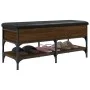 Engineered wood shoe bench in brown oak, 102x42x45 cm by , Benches for halls and storage - Ref: Foro24-835201, Price: 88,85 €...