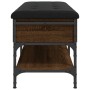 Engineered wood shoe bench in brown oak, 102x42x45 cm by , Benches for halls and storage - Ref: Foro24-835201, Price: 89,92 €...