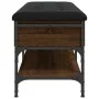 Engineered wood shoe bench in brown oak, 102x42x45 cm by , Benches for halls and storage - Ref: Foro24-835201, Price: 88,85 €...