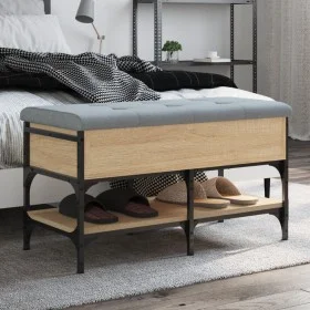 Engineered wood shoe bench in Sonoma oak, 82x42x45 cm. by , Benches for halls and storage - Ref: Foro24-835193, Price: 75,46 ...