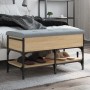 Engineered wood shoe bench in Sonoma oak, 82x42x45 cm. by , Benches for halls and storage - Ref: Foro24-835193, Price: 78,58 ...
