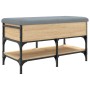 Engineered wood shoe bench in Sonoma oak, 82x42x45 cm. by , Benches for halls and storage - Ref: Foro24-835193, Price: 78,58 ...