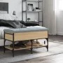 Schuhbank aus Holzwerkstoff Sonoma Eiche 82x42x45 cm von , Bänke für Hallen und Lager - Ref: Foro24-835193, Preis: 75,46 €, R...