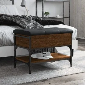Engineered wood shoe bench in brown oak, 62x42x45 cm by , Benches for halls and storage - Ref: Foro24-835191, Price: 65,17 €,...
