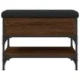 Banco zapatero madera de ingeniería marrón roble 62x42x45 cm de , Bancos para recibidores y almacenamiento - Ref: Foro24-8351...