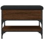 Engineered wood shoe bench in brown oak, 62x42x45 cm by , Benches for halls and storage - Ref: Foro24-835191, Price: 65,96 €,...
