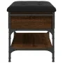 Banco zapatero madera de ingeniería marrón roble 62x42x45 cm de , Bancos para recibidores y almacenamiento - Ref: Foro24-8351...