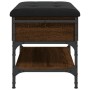 Engineered wood shoe bench in brown oak, 62x42x45 cm by , Benches for halls and storage - Ref: Foro24-835191, Price: 65,96 €,...