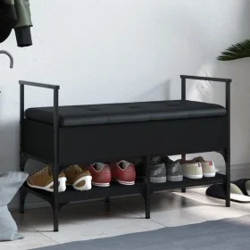 Engineered wood black shoemaker bench 85.5x42x57.5 cm by , Benches for halls and storage - Ref: Foro24-835229, Price: 83,19 €...