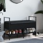 Engineered wood black shoemaker bench 85.5x42x57.5 cm by , Benches for halls and storage - Ref: Foro24-835229, Price: 83,84 €...