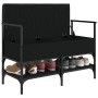 Engineered wood black shoemaker bench 85.5x42x57.5 cm by , Benches for halls and storage - Ref: Foro24-835229, Price: 83,84 €...