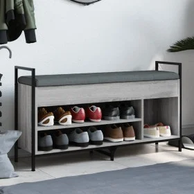 Engineered wood gray Sonoma shoe bench 105.5x32x57.5cm by , Benches for halls and storage - Ref: Foro24-835215, Price: 84,54 ...