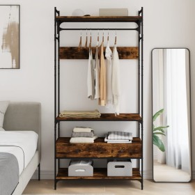 Schubladen-Schrank aus geräucherter Eichen-Ingenieurholz 89x39x184,5 cm. von , Kleiderschränke - Ref: Foro24-838955, Preis: 1...