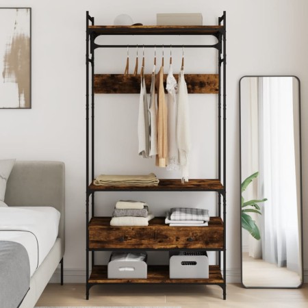 Schubladen-Schrank aus geräucherter Eichen-Ingenieurholz 89x39x184,5 cm. von , Kleiderschränke - Ref: Foro24-838955, Preis: 1...