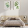 Cabecero de cama con mesitas madera contrachapada roble Sonoma