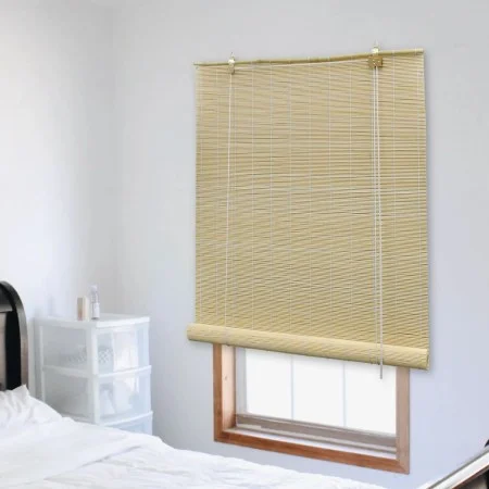 Persiana enrollable de bambú color natural 80x220 cm de vidaXL, Persianas y estores - Ref: Foro24-245817, Precio: 20,52 €, De...