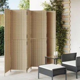 6 panel beige synthetic rattan screen by , Room dividers - Ref: Foro24-365355, Price: 269,96 €, Discount: %