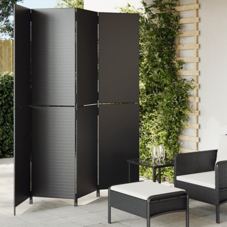 4-Panel-Bildschirm aus synthetischem Rattan schwarz von , Raumteiler - Ref: Foro24-365360, Preis: 183,87 €, Rabatt: %