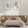 Cabecero de cama y mesitas madera contrachapada roble ahumado